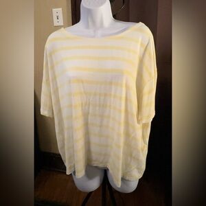 Old Navy Light Yellow Striped Tee